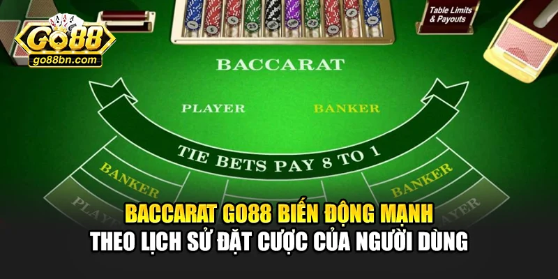 Baccarat Go88 biến động mạnh theo lịch sử đặt cược của người dùng